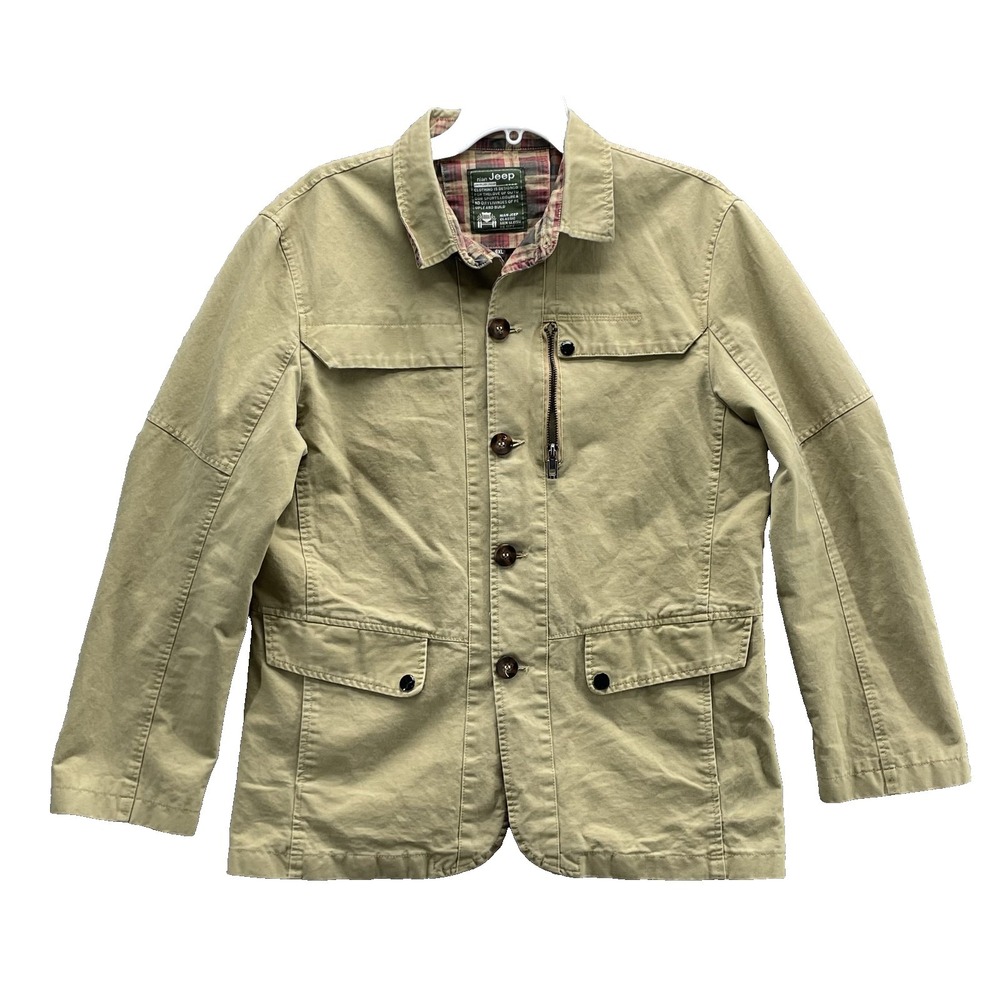 Nian Jeep Jacket Men's Large‎ Flannel Lined Heritage Barn 70s Fall Canvas Chore